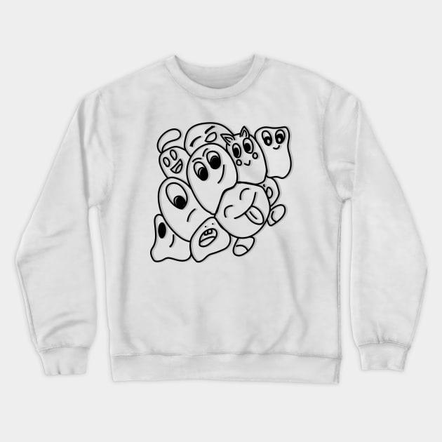 Doddle of cute monsters and mini characters. Crewneck Sweatshirt by zaiynabhw